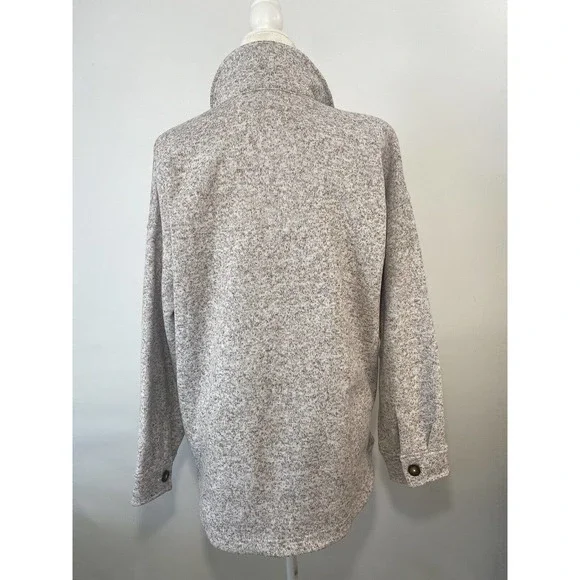 MWL (Re)sourced Sweater Fleece Shirt-Jacket Size Medium in Heather Pale Thistle - Picture 6 of 15